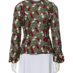 Alexis Floral Print Crew Neck Blouse